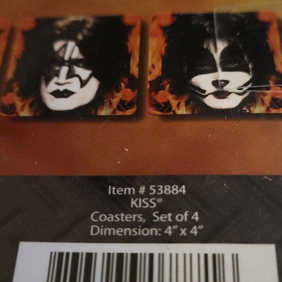 KISS Vintage Original Coasters NIP Rock & Roll Band 4 Coaster Set Unopened MIP - Picture 8 of 8
